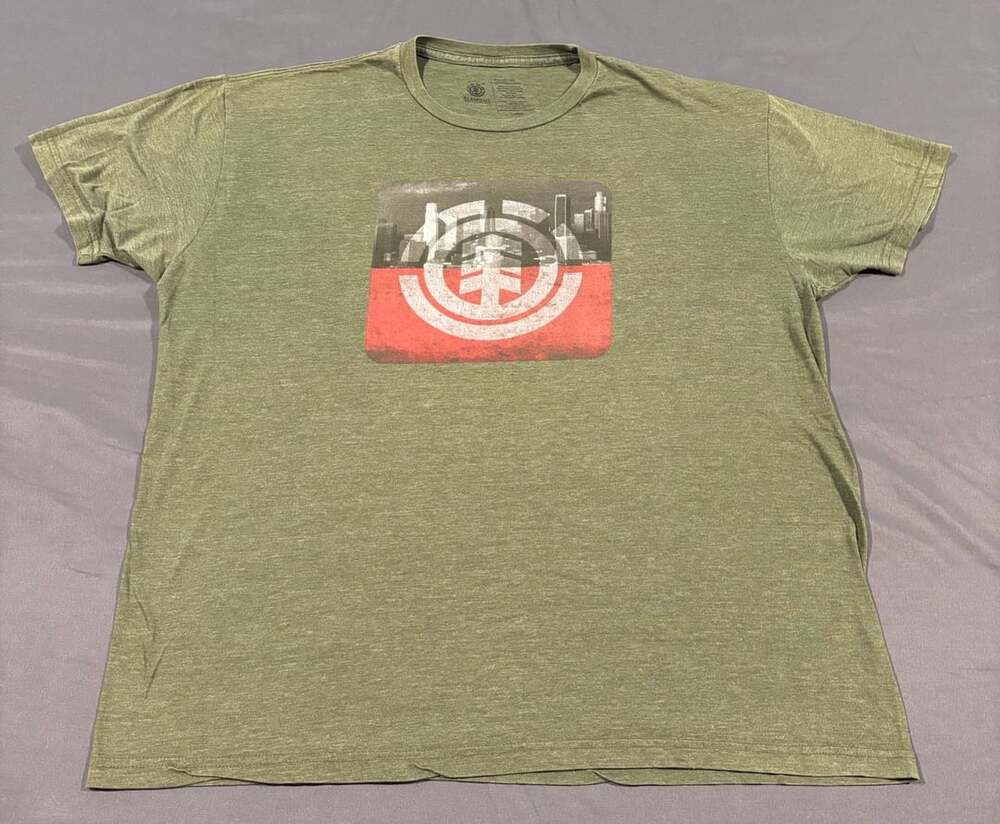 Element Skateboards Green Graphic T-Shirt Mens Large, Skateboarding